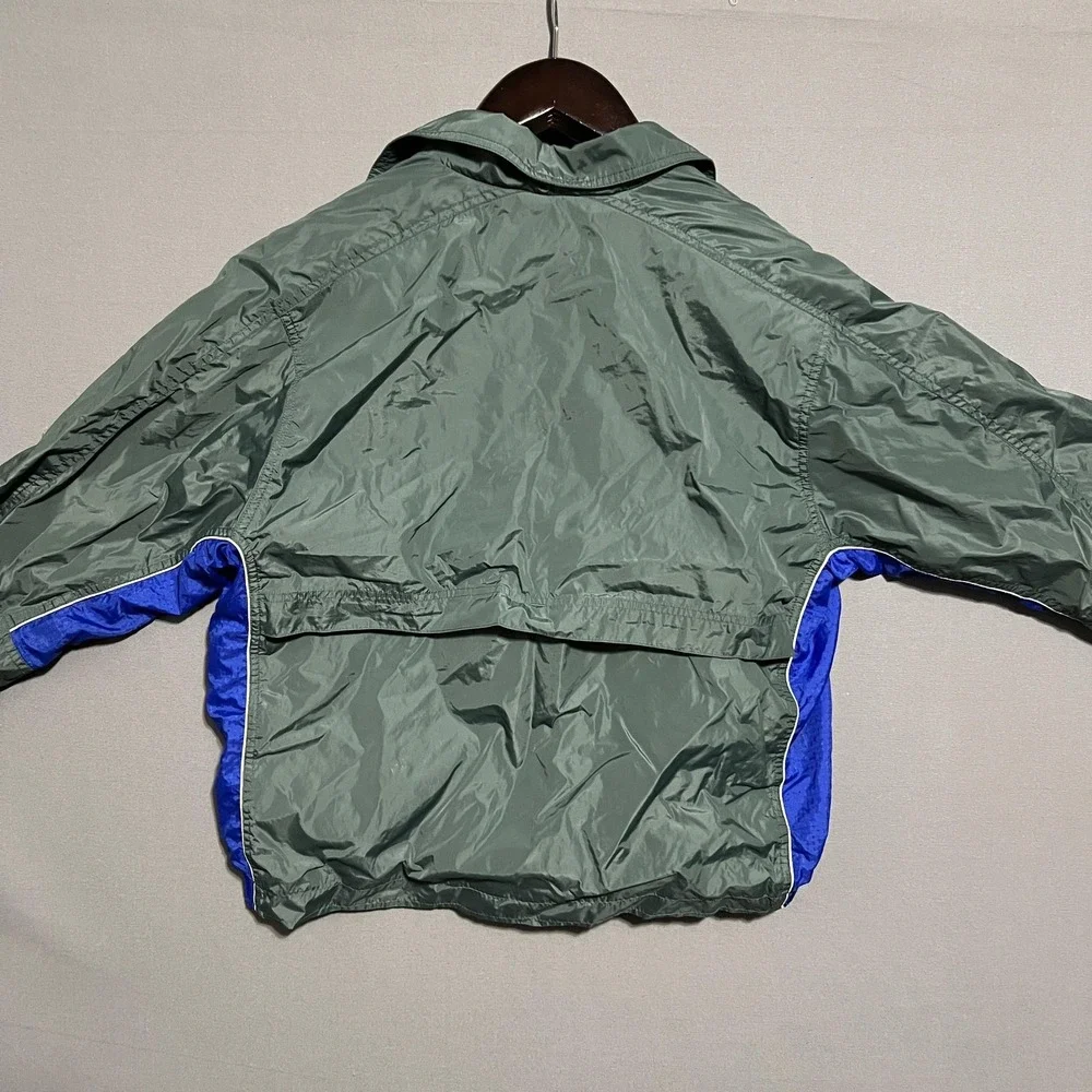 Nike Jacket Mens XS Green Blue Windbreaker Full Zip Mesh Lined Lightweight